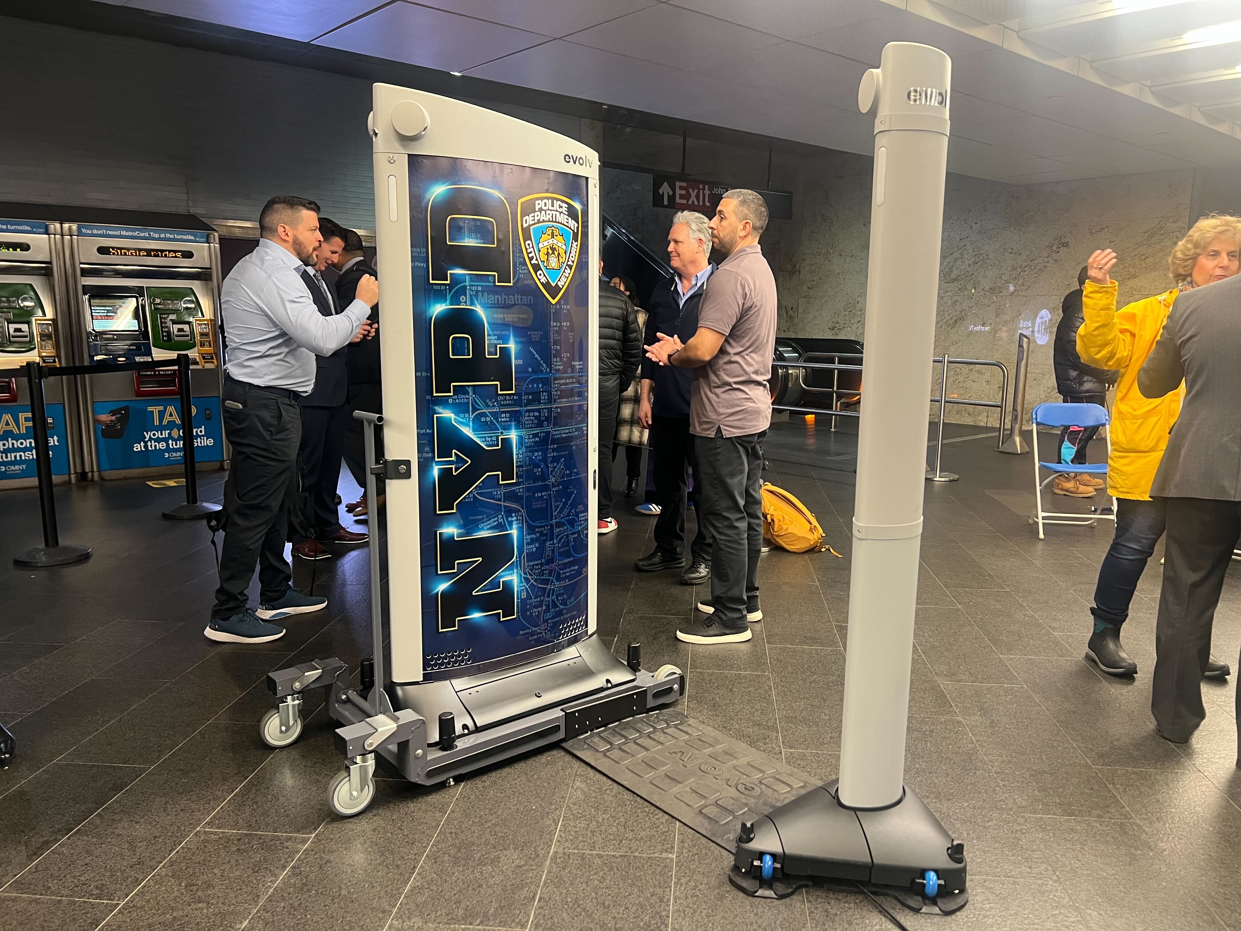 Metal detectors in a New York City subway station.