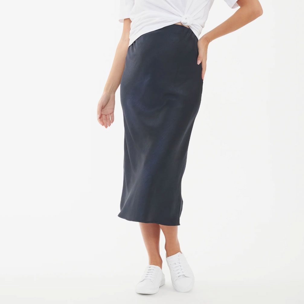 Ripe Lexie Satin Skirt Navy