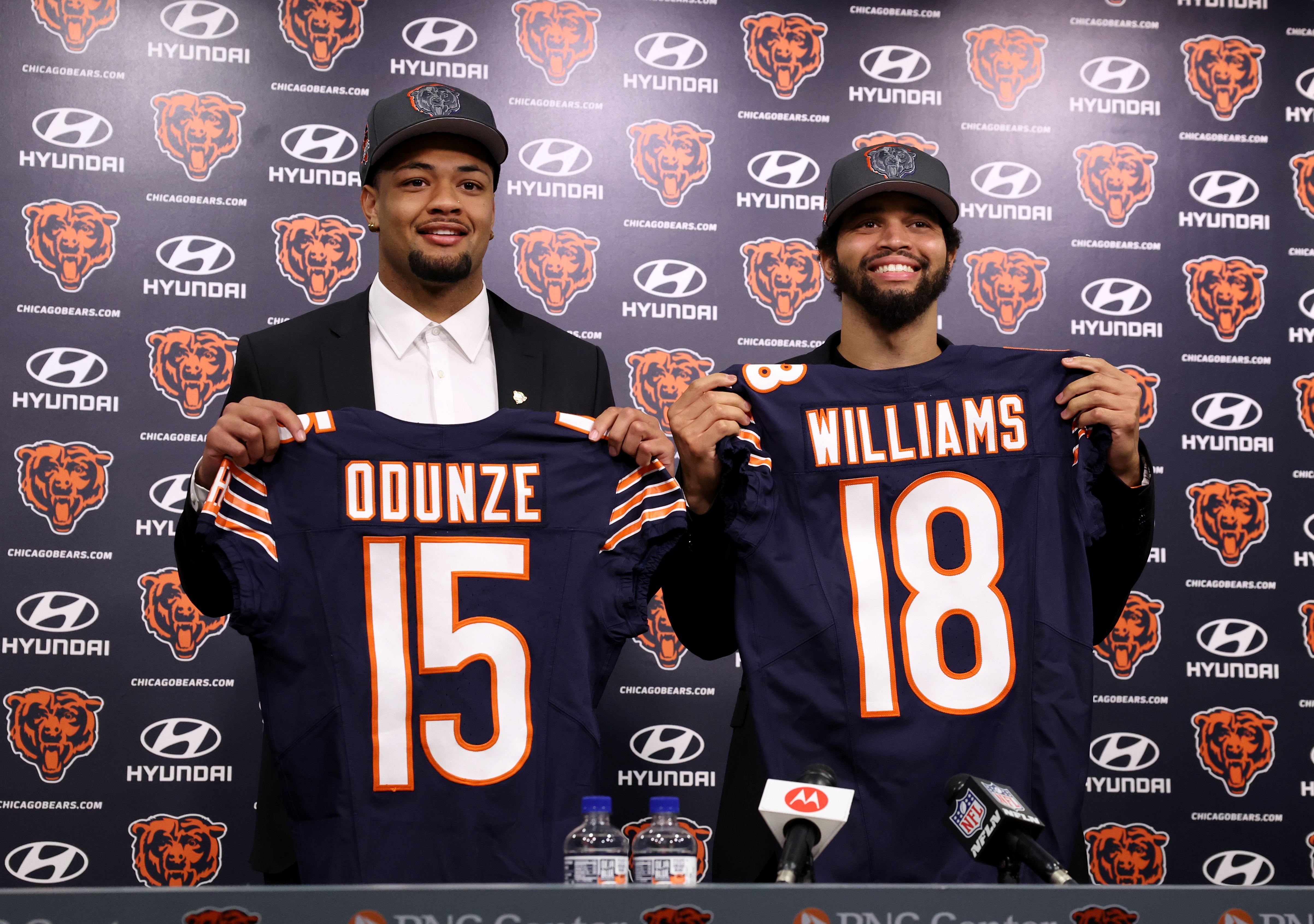 New Bears wide receiver Rome Odunze and quarterback Caleb Williams...