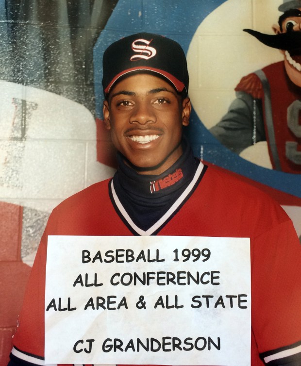 Curtis Granderson in 1999 at T.F. South High School (Thornton Fractional South High School photo)