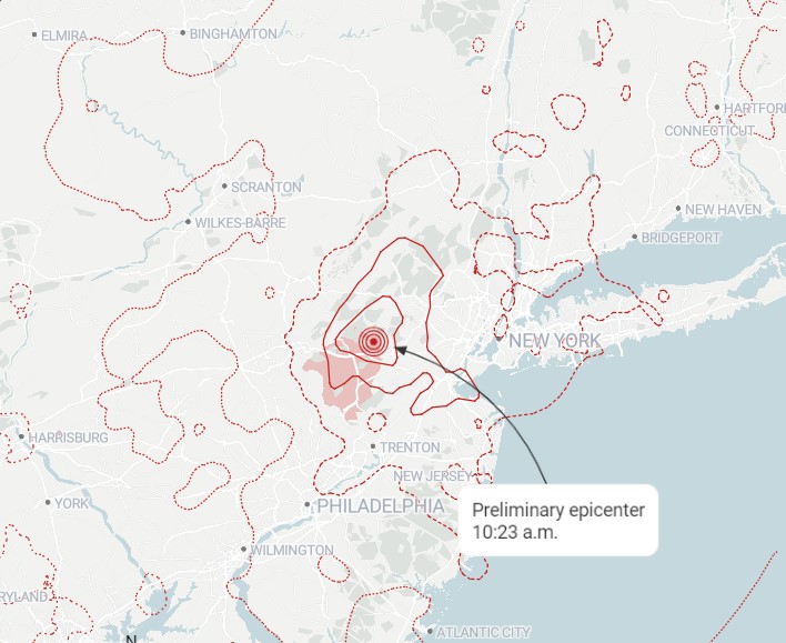 Preliminary extent of April 5 earthquake