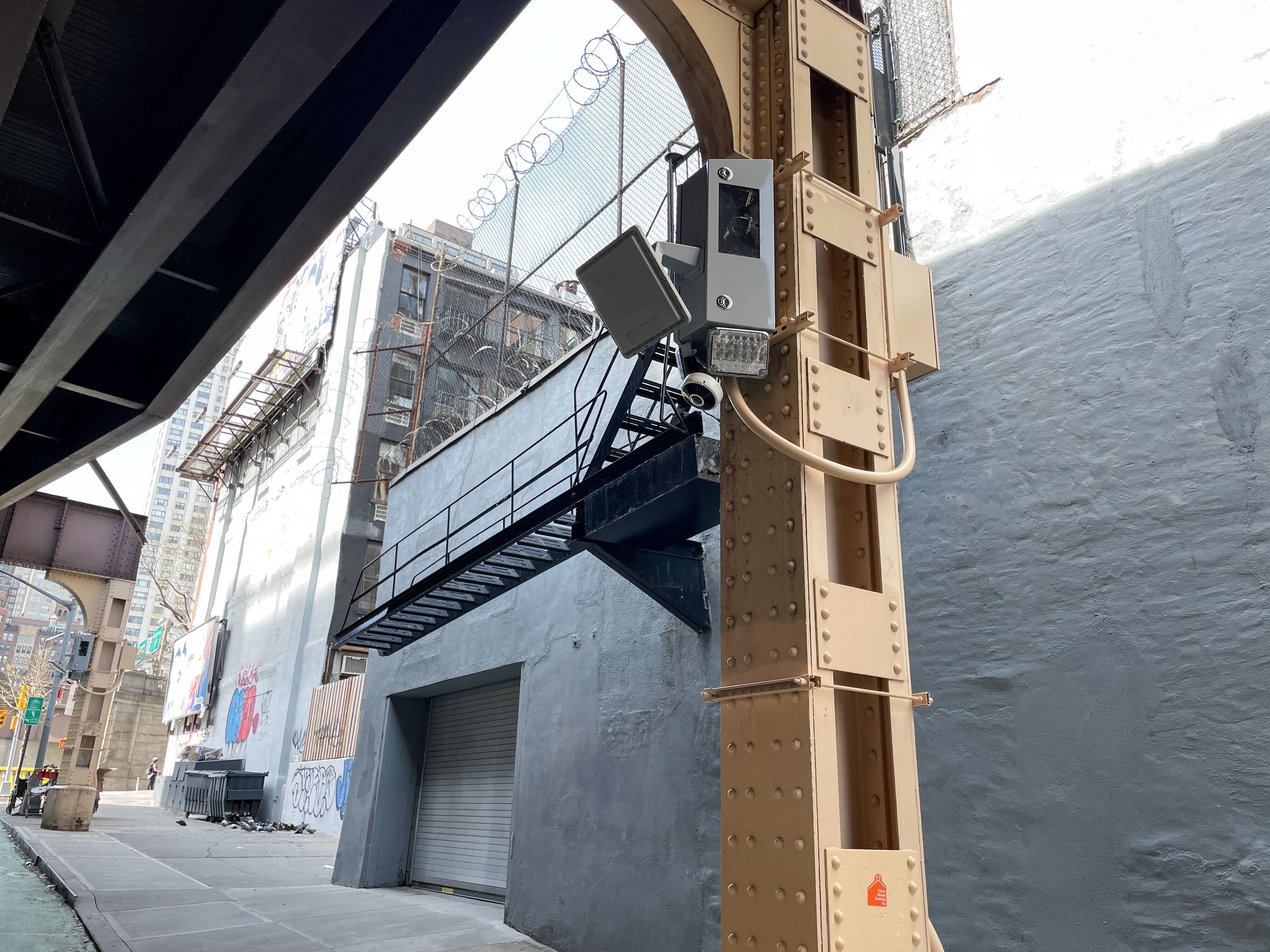 A toll reader near an on-ramp to the Queensboro Bridge.