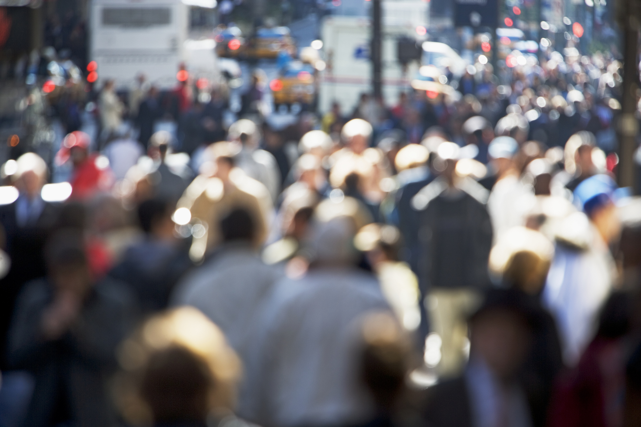 Photo of people walking the streets of New York