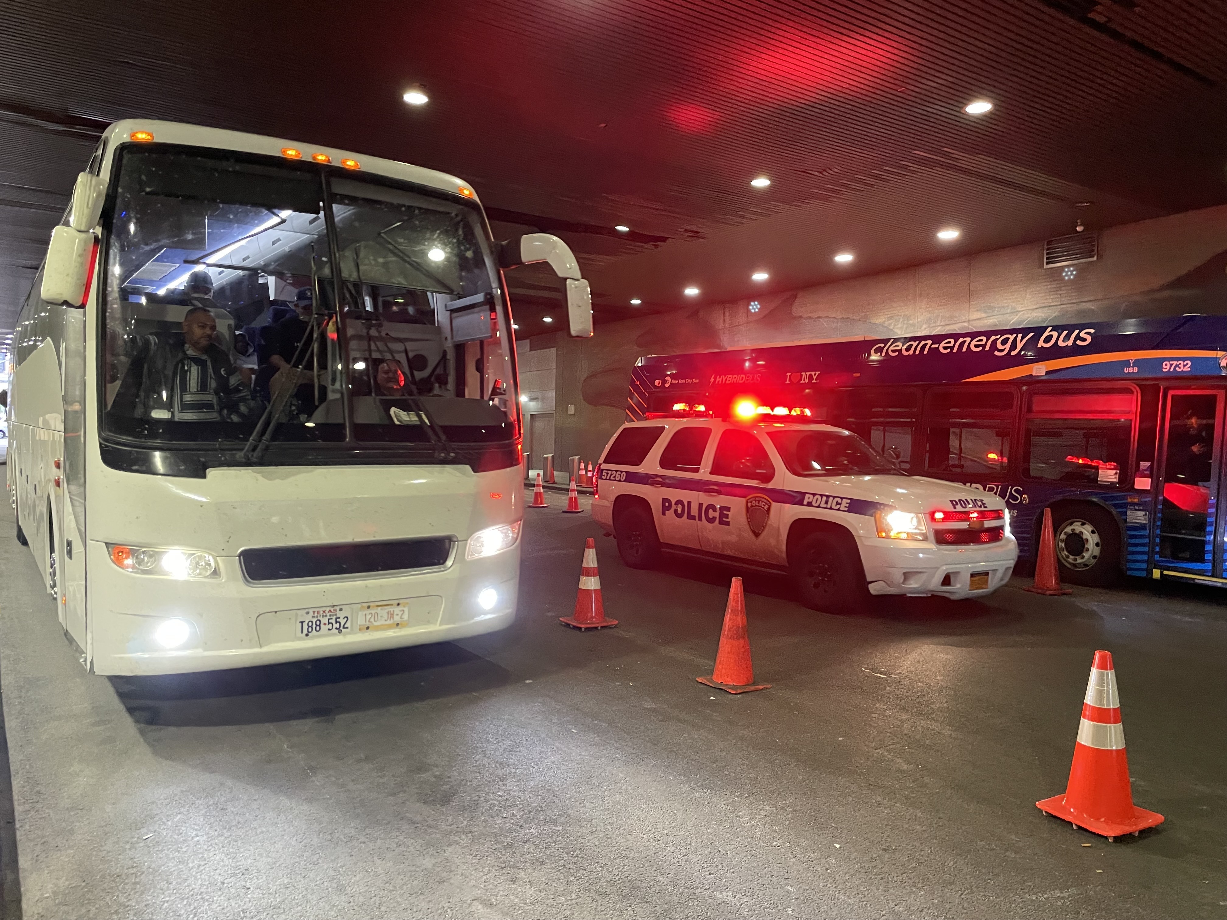 Migrants arrive in New York City, courtesy of a chartered bus dispatched by Gov. Greg Abbott, Republican of Texas, in 2022.