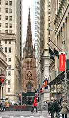 Trinity Church, viewed from Wall Street, Manhattan, New York - 3 May 2016