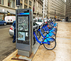 citibikes, Liberty Street, Lower Manhattan, New York - 3 May 2016