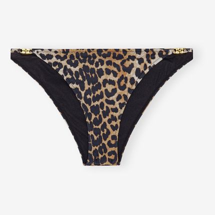 Ganni Recycled Leopard Printed Emblem Mini Briefs