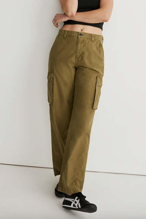 Madewell Garment-Dyed Low-Slung Straight Cargo Pants