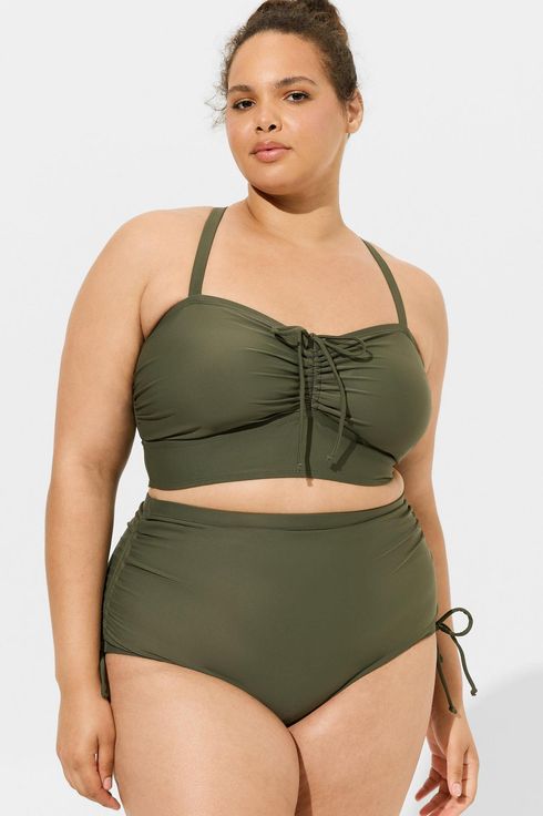 Torrid Wireless Cinch Front Bandeau Bikini Top