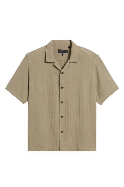 Rag & Bone Avery Cotton Short Sleeve Button-Up Shirt