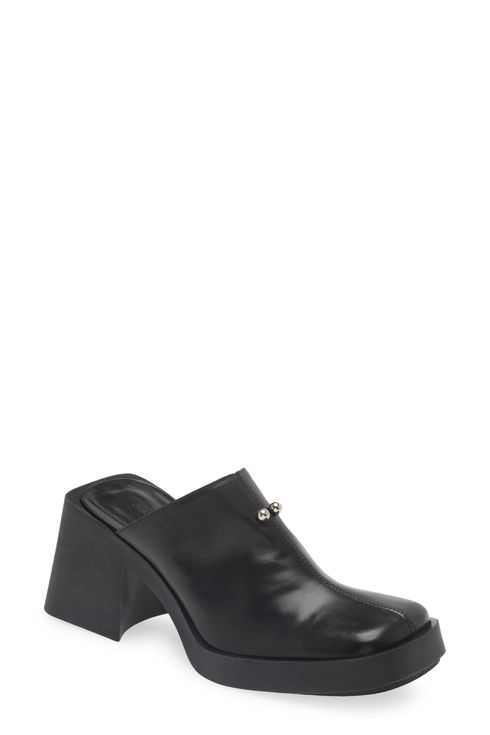 Justine Clenquet Raya Ball Block Heel Faux Leather Mule