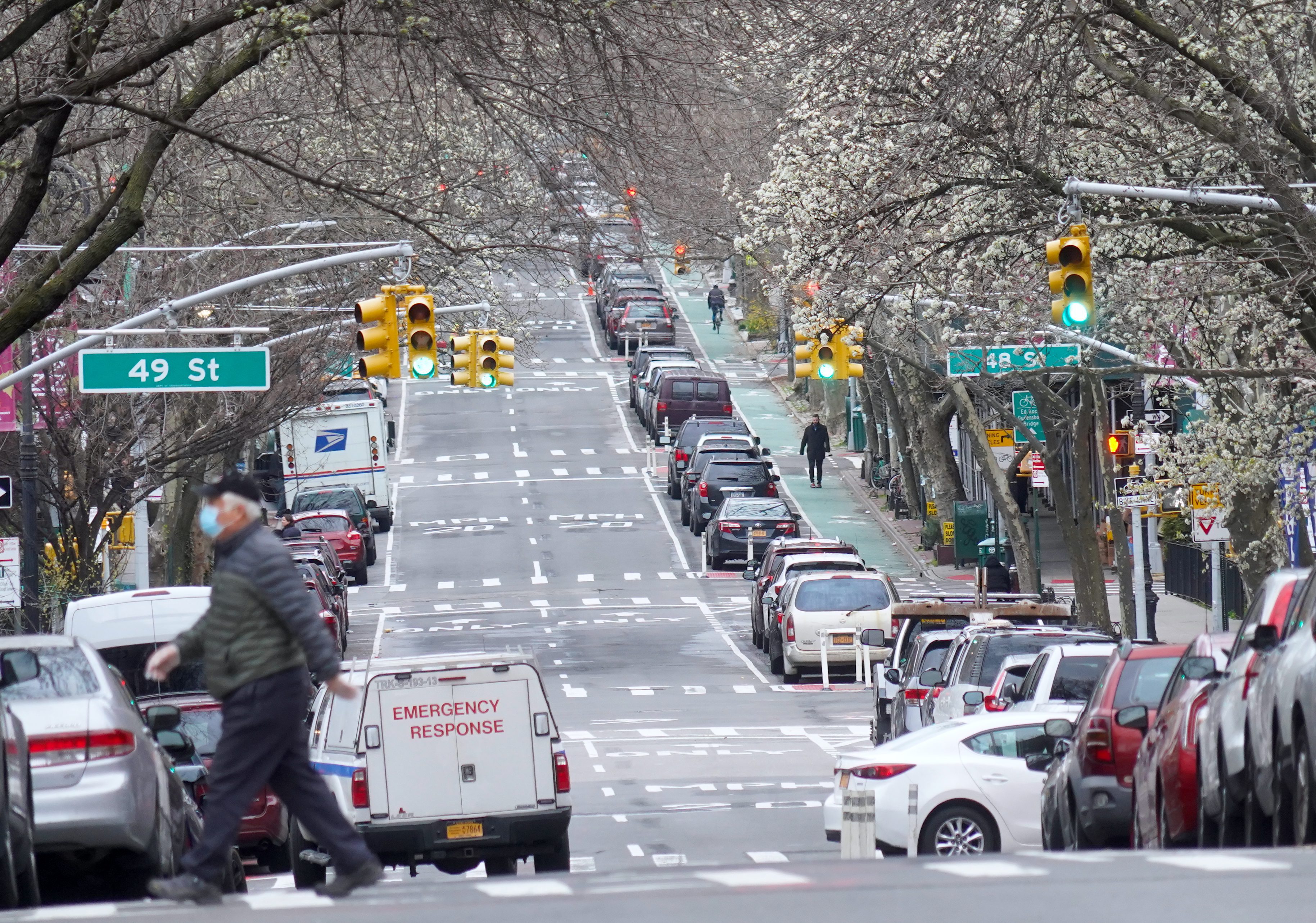 A residential street in in Sunnyside, Queens.