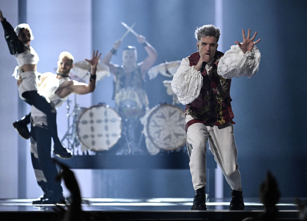 Croatian artist Baby Lasagna on the Eurovision stage