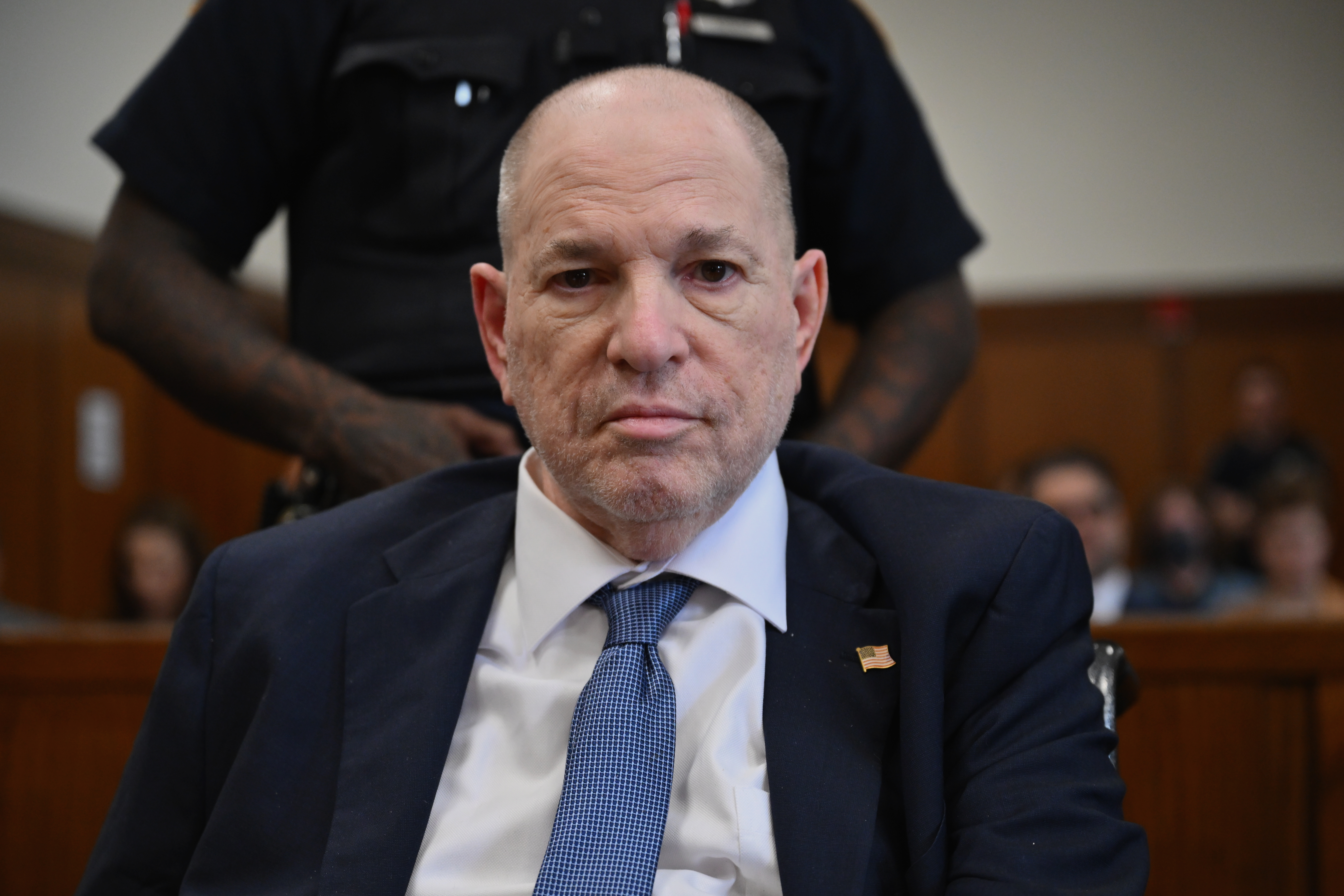 Harvey Weinstein Returns To Court For Hearing Ahead Of Re-Trial On Rape Charges NEW YORK, NEW YORK - MAY 29: Harvey Weinstein appears in Manhattan Criminal Court for a hearing on May 29, 2024 in New York City. The fallen movie mogul is awaiting a retrial on rape charges after his 2020 conviction was tossed out. The court hearing addressed various legal issues related to the upcoming trial, tentatively scheduled for after Labor Day.