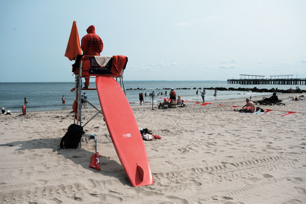 A lifeguard works at Coney Island Beach in Brooklyn on June 15, 2023.