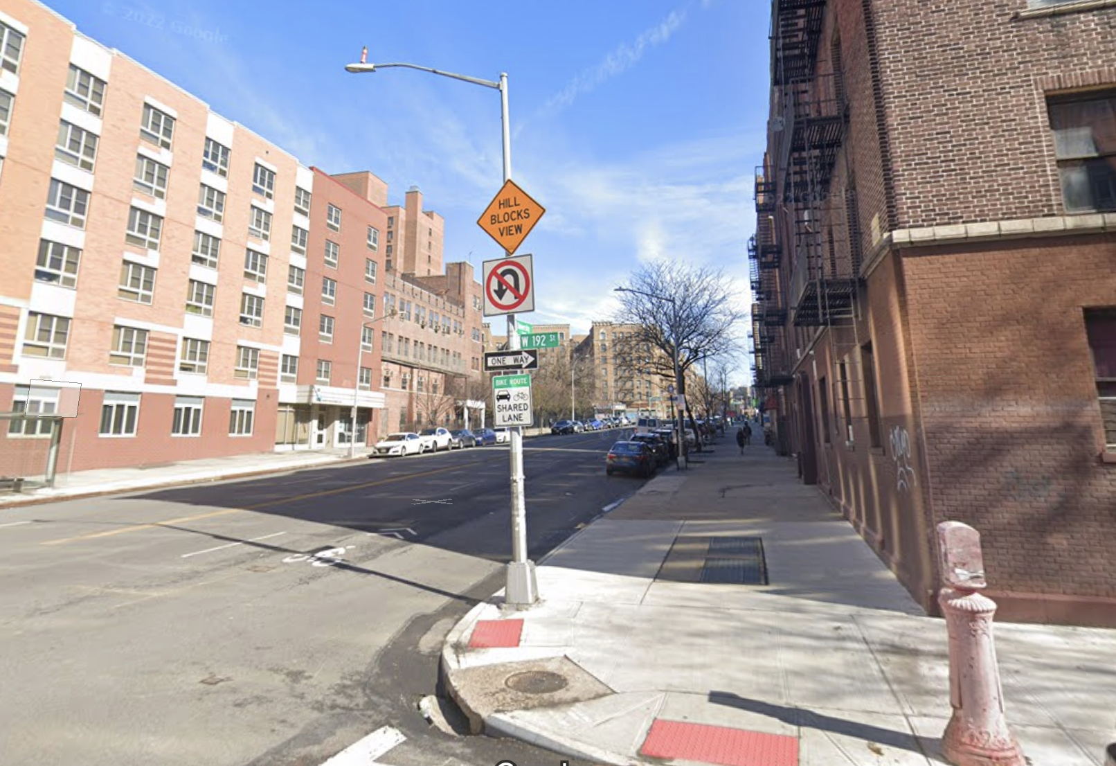 A photo of the intersection in the Bronx where a teenage girl was killed on a scooter.