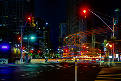 The Flatiron District at night