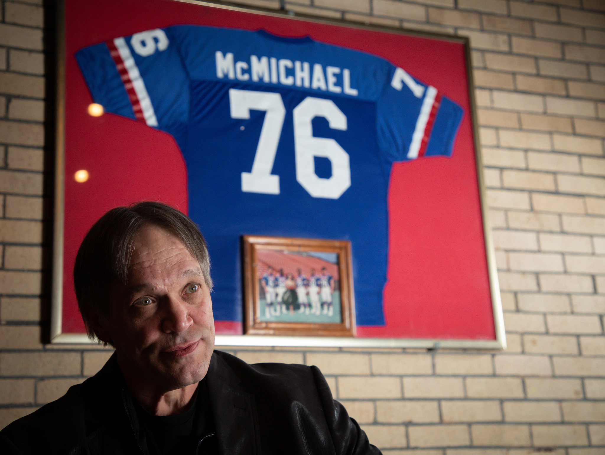 Steve "Mongo" McMichael at his Mongo McMichaels restaurant in Romeoville...