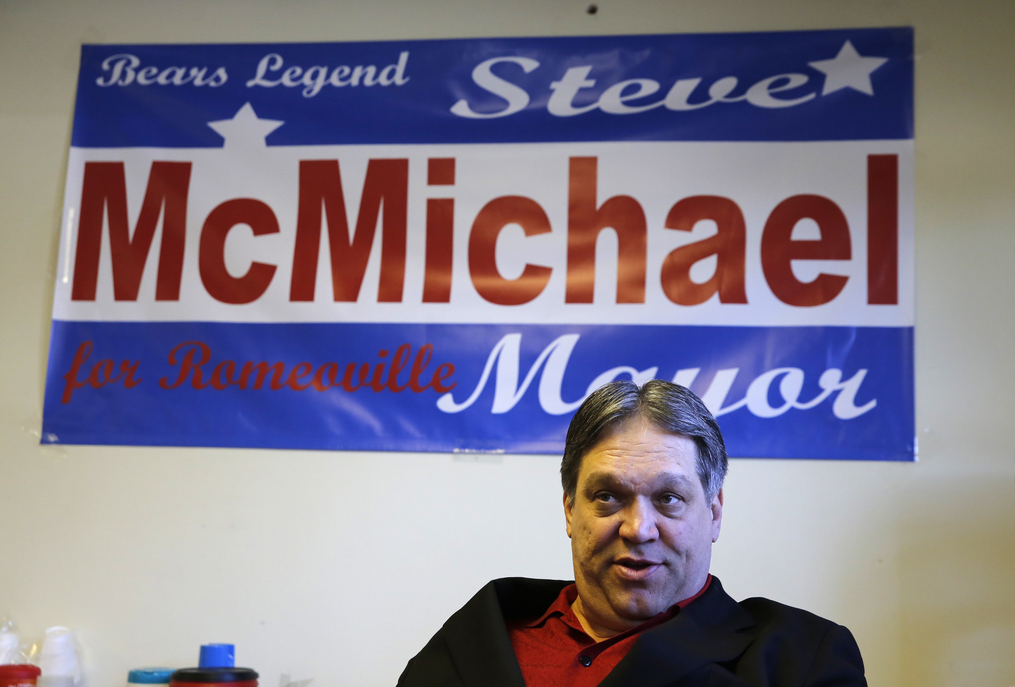 Former Bears football great Steve McMichael, who is now is...