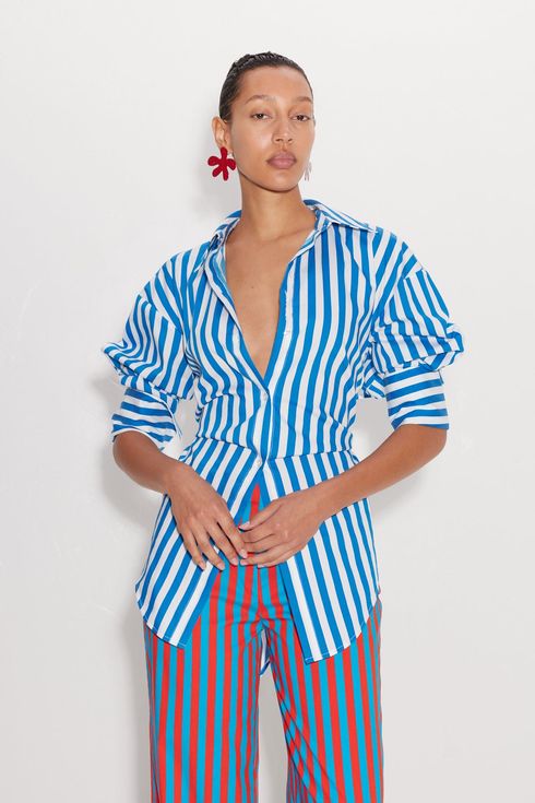 Simon Miller Loch Striped Poplin Button-Up