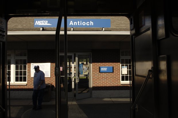 The Metra Antioch train station at the end of the line on Aug. 1, 2006. (Chris Walker/Chicago Tribune)