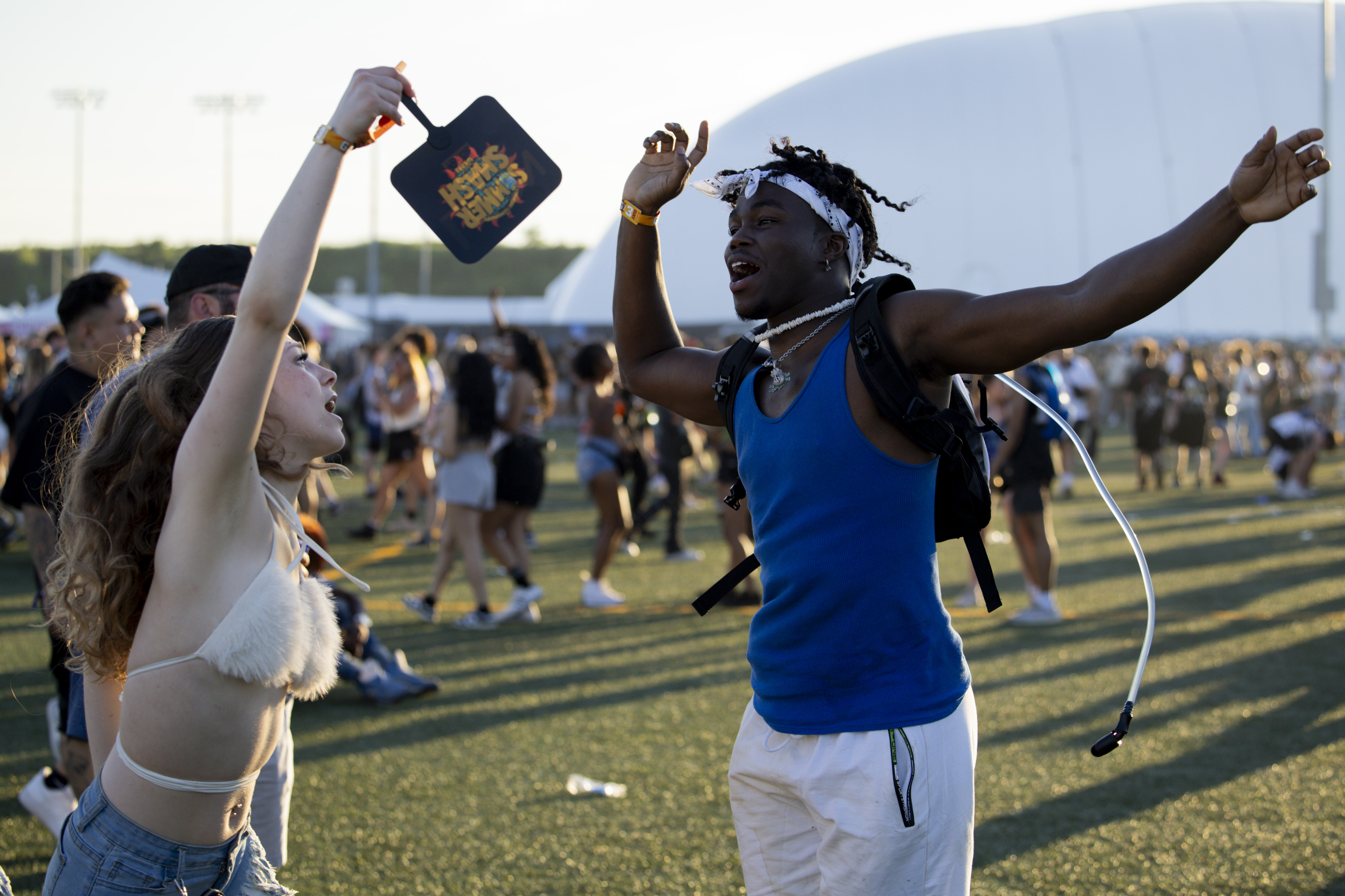 Hazeeb Atoro, right, and Sarah Hardison dance together on June...