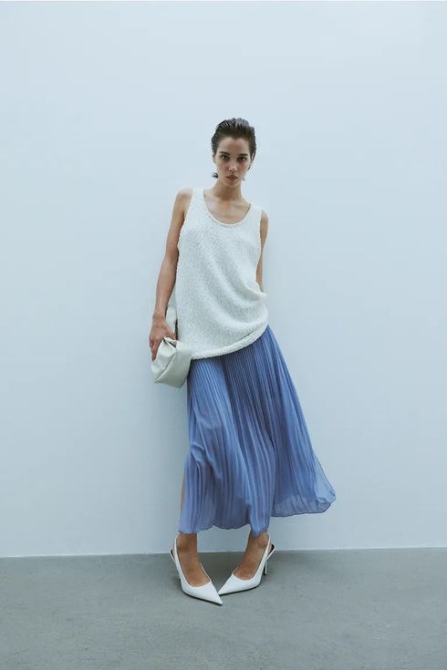 H&M Pleated Chiffon Skirt