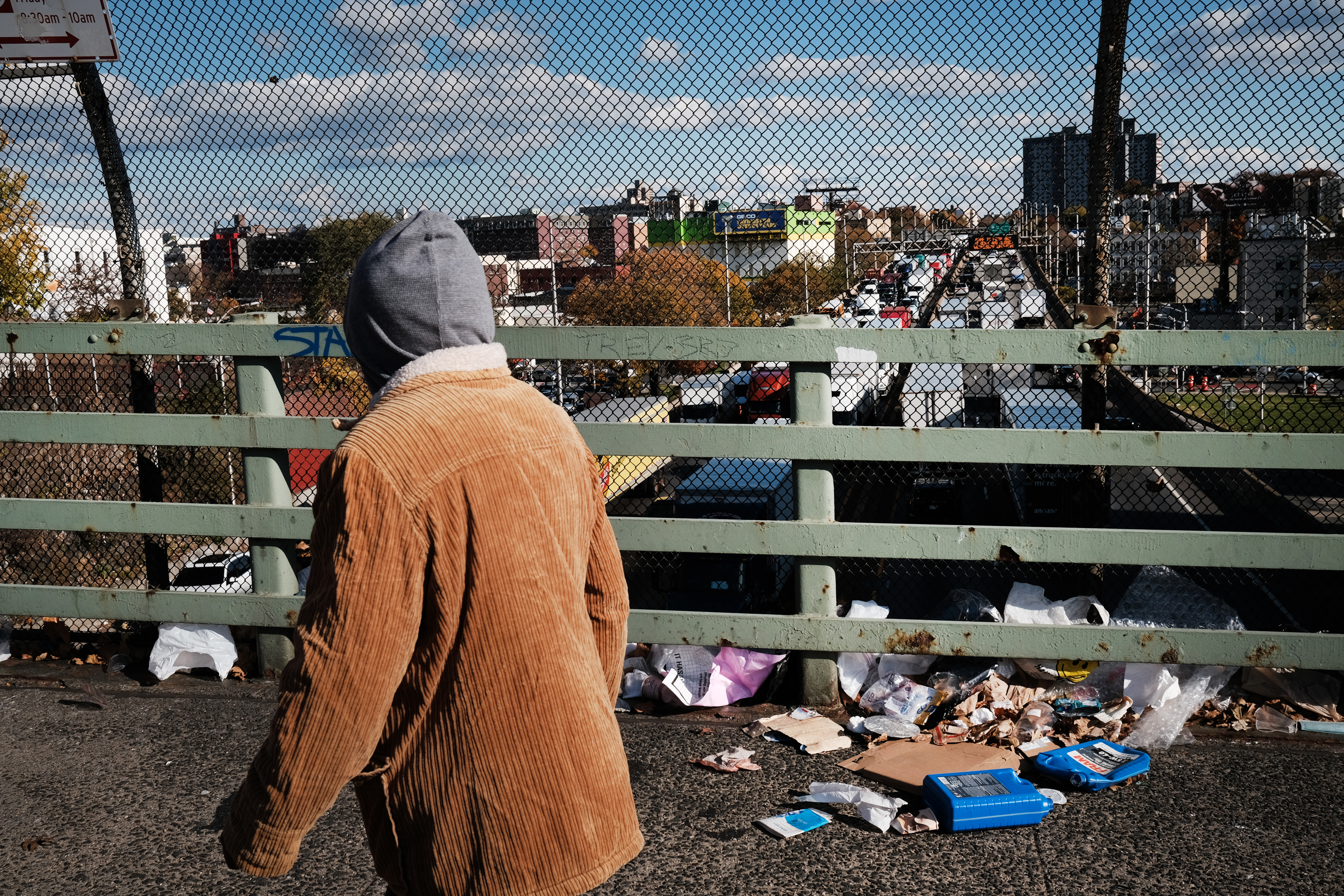 A view from an overpass on the Cross-Bronx Expressway.