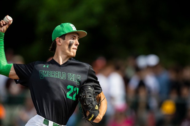 Providence's Kasten Goebbert (22) pitches against Lincoln-Way West during the Class 4A Providence Sectional final in New Lenox on Friday, May 31, 2024. (Vincent D. Johnson/for the Daily Southtown)