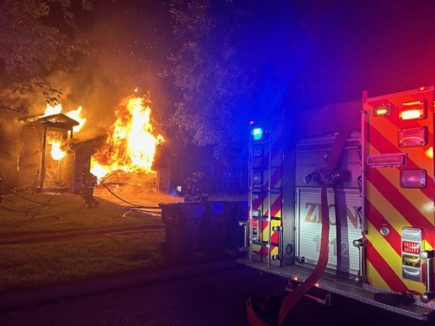 A fire caused significant damage to a house in the 3200 block of Gabriel Avenue in Zion early Saturday morning. (Courtesy of Zion Fire & Rescue Department)