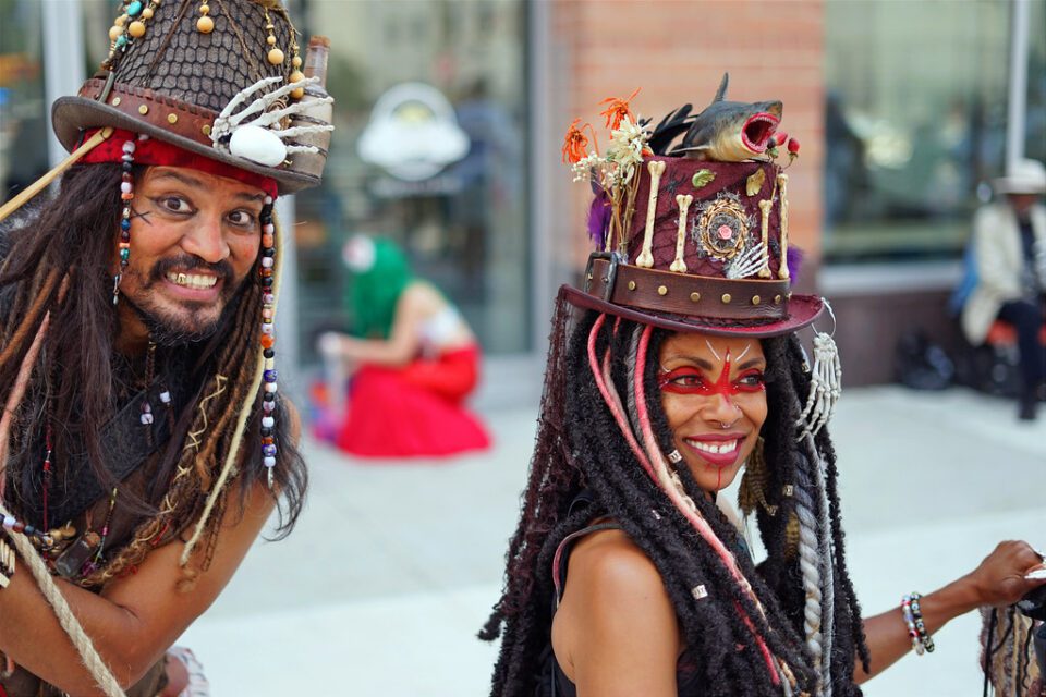 Capn' Jack Sparrow & Voodoo-Hoodoo magical Queen, Tia  Tia dalma.  Pirates who sail under the flag of the Jolly Roger!  DSC02289