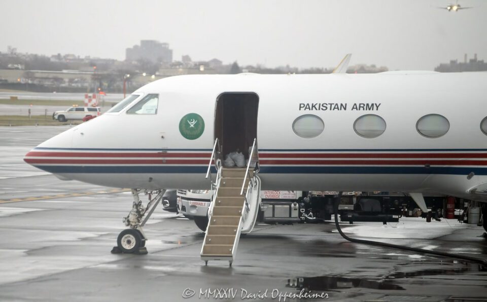 Pakistan Army Jet Gulfstream G450 at LaGuardia Airport in New York City