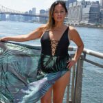 Picture Of Carolina Taken During A Summer Photoshoot Wearing A Three Piece Bathing Suit At Roosevelt Island In New York City. Photo Taken Friday July 22, 2022