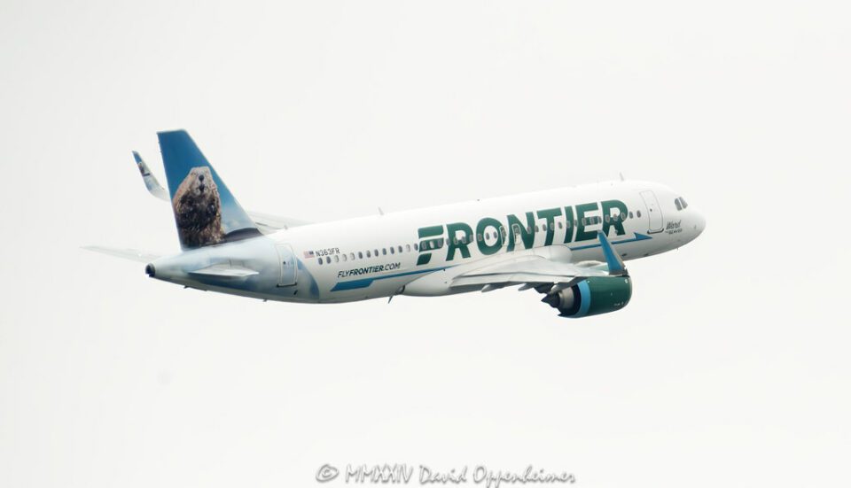 Frontier Airlines Airbus A320neo Jet N363FR Takeoff at LaGuardia Airport in NYC