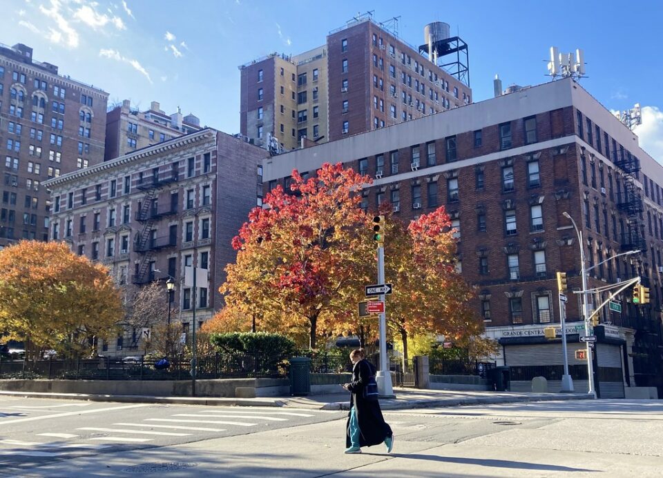 Crossing Park Avenue in the Fall