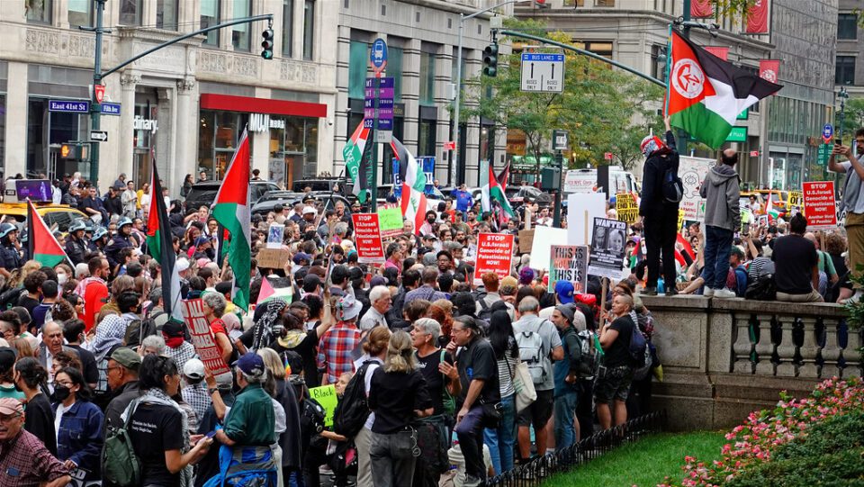 Massive Pro-Palestinian Lebanon Rally at Bryant Park New York Public Library  Sept. 26 2024   DSC07121