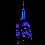 Illuminated Empire State Building Spire, New York