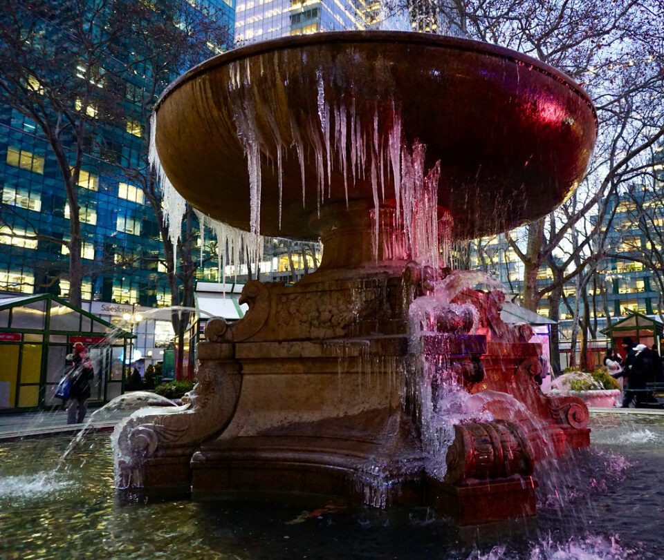 Frozen in Bryant Park, NYC