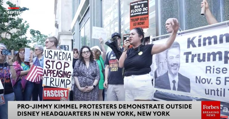 Passionate Fans Gather Outside Disney Headquarters in New York City to Show Support for Jimmy Kimmel